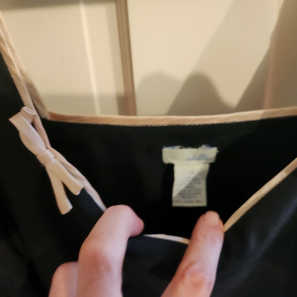 Anthropologie black corset top with pink  trim and bow detail - Picture 3 of 10